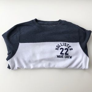 Hollister Blue White Band Crewneck Sweater
